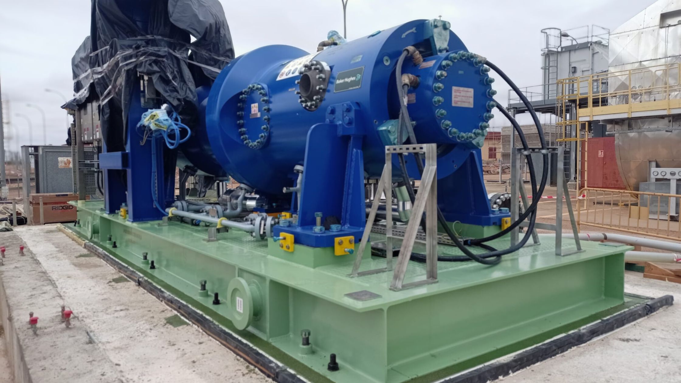 mounting machinery with epoxy grout